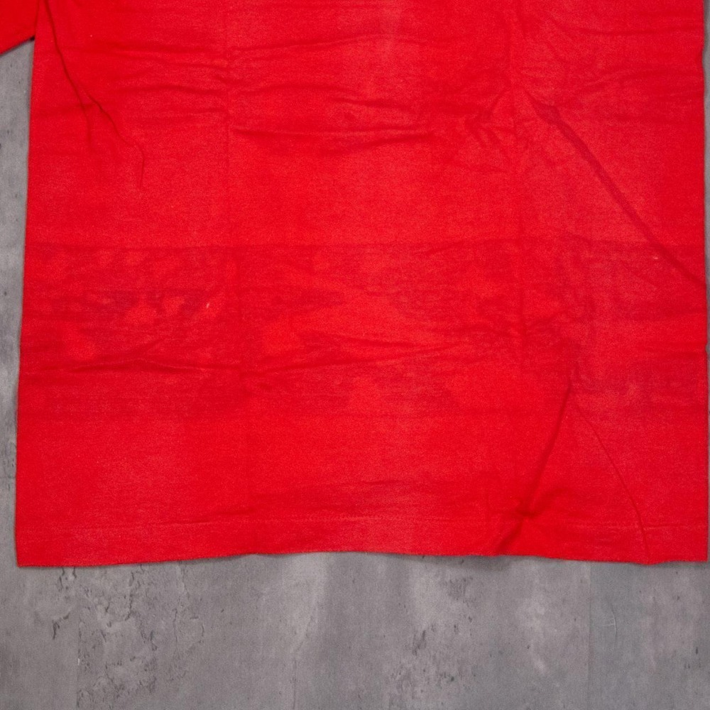 Vintage 1990's Fruit Of The Loom Pocket Blank Red Pocket Single Stitch T-Shirt - Picture 7 of 8